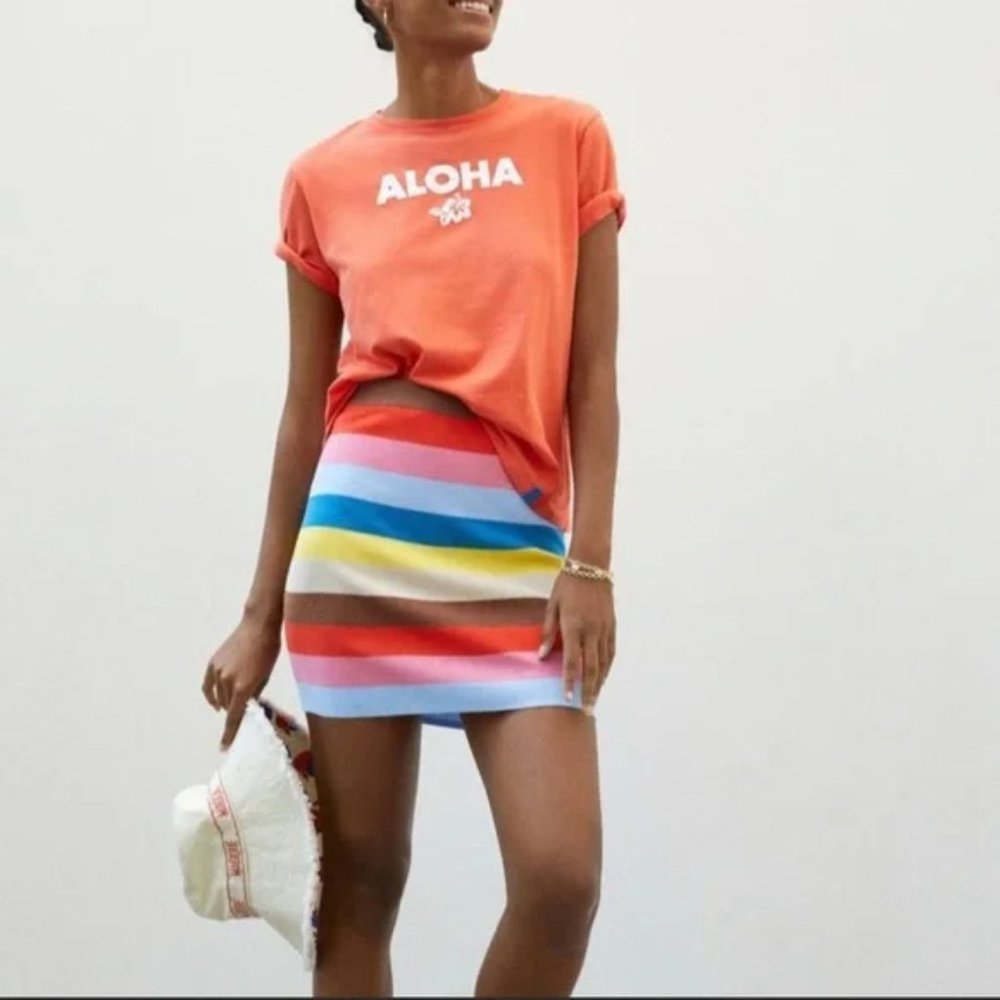 KULE | ANTHROPOLOGIE striped knit mini skirt NWT, size M